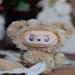 Handmade Custom Labubu Monster Happy Time Series Vinyl Face Plush Doll Close Up