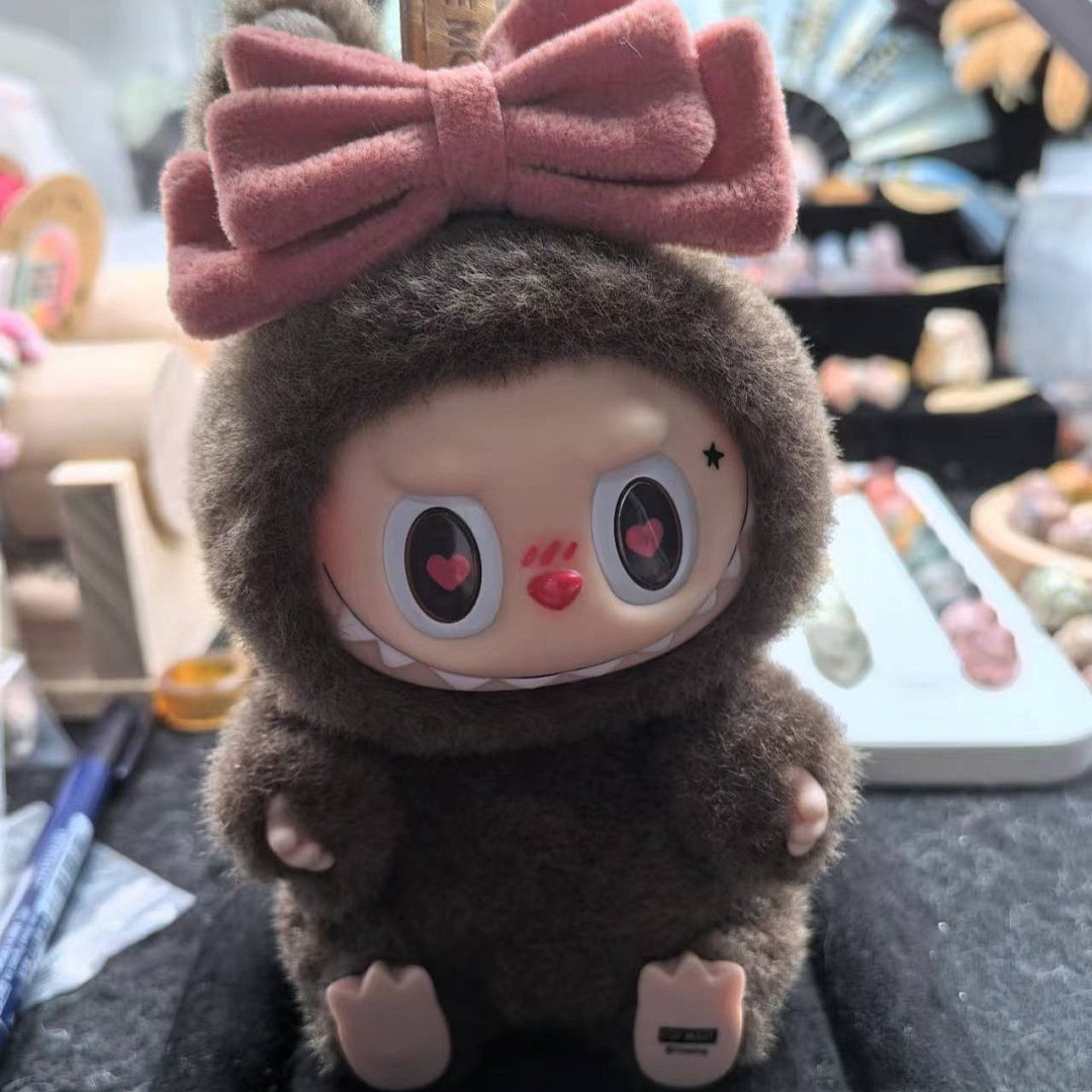 Handmade Custom Labubu Monster Happy Time Series Vinyl Face Plush Doll Display View Handmade Custom Labubu Monster Happy Time Series Vinyl Face Plush Doll Display View